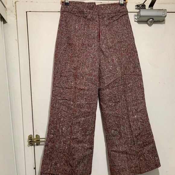 VINTAGE WIDE-LEG TWEED PANTS SIZE 28 - Picture 2 of 11
